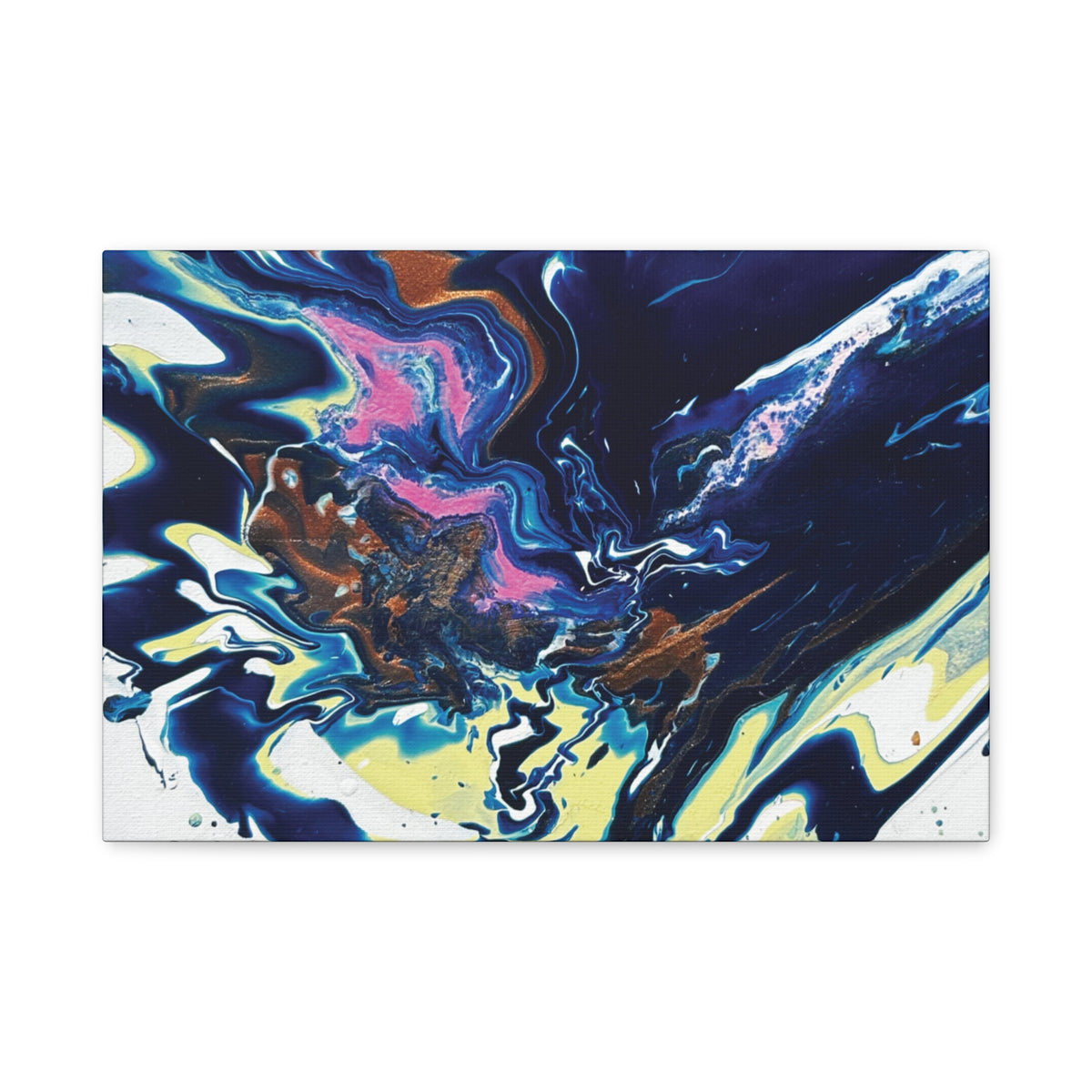 Change Abstract Blue Fluid Art Matte Canvas Print (Stretched Wall Art)