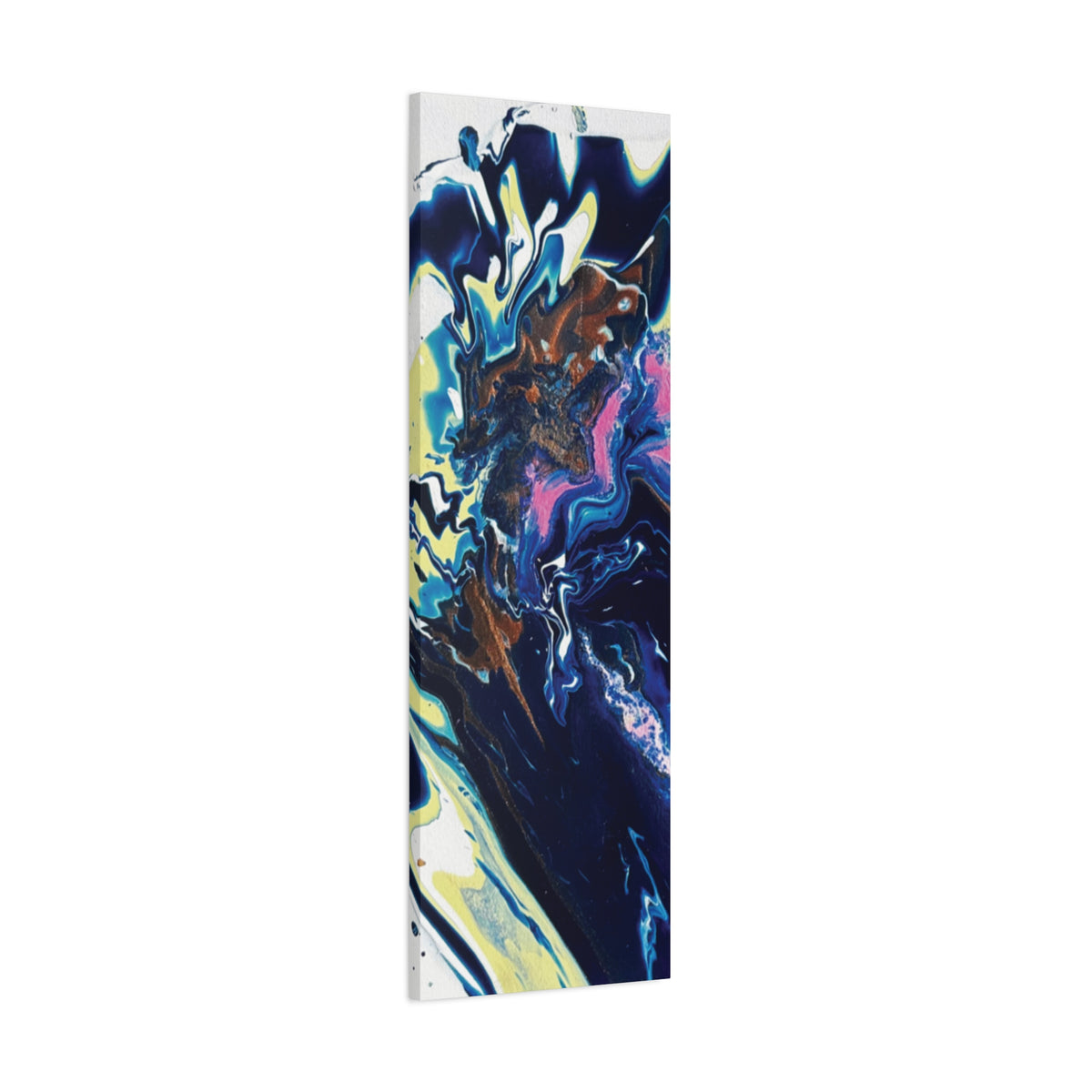 Change Abstract Blue Fluid Art Matte Canvas Print (Stretched Wall Art)