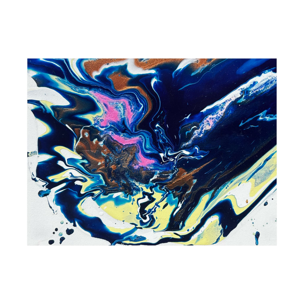 Abstract Blue Marble Matte Poster Change Horizontal Fluid Art Print