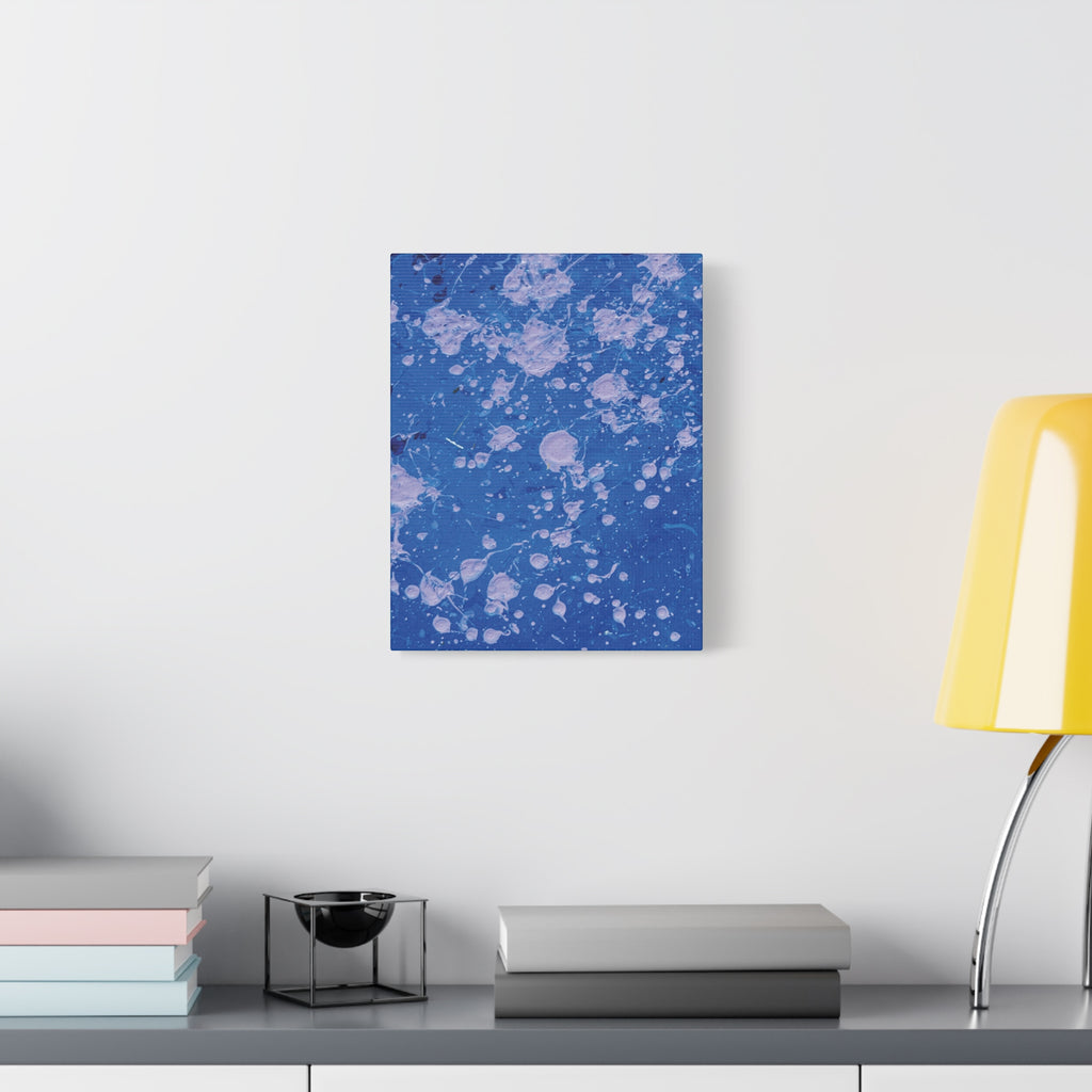 Blue Abstract Splatter Canvas Print  Dots (Matte Stretched 1.25")