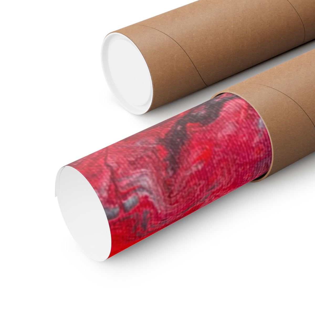 Power Abstract Red Fluid Art Matte Poster (Horizontal)