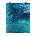 Ocean Abyss Matte Poster Abstract Teal Blue Wall Art