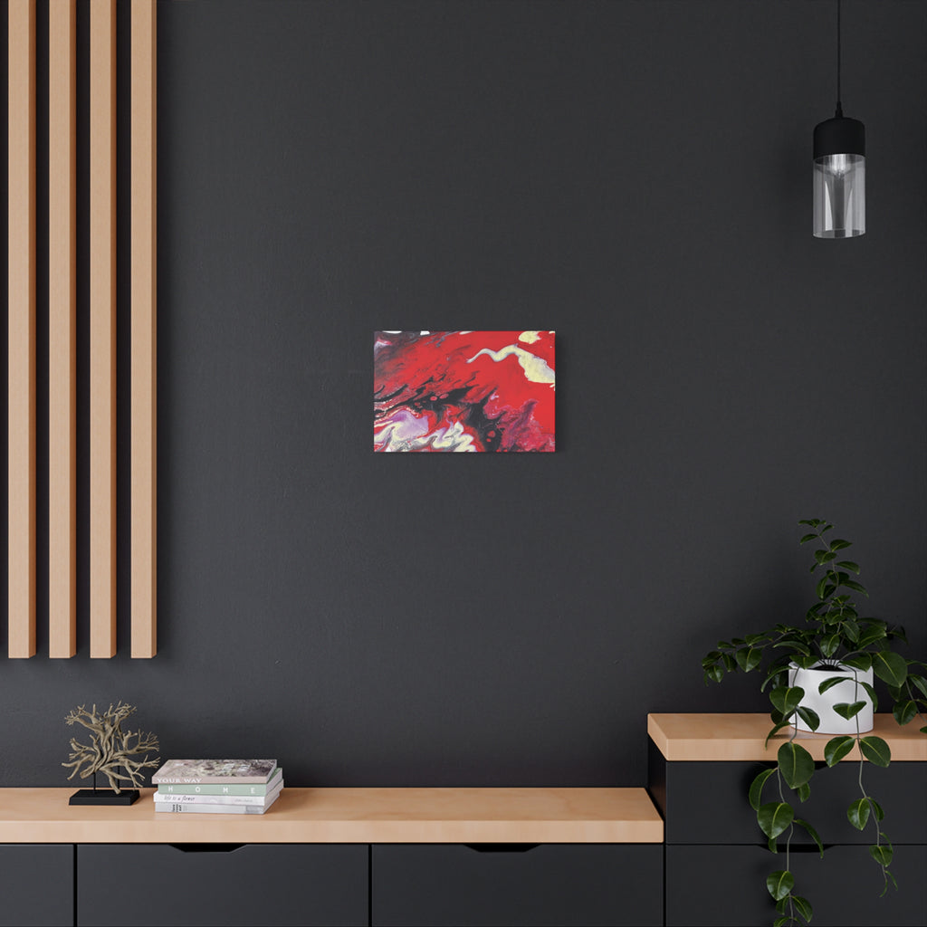 Power Abstract Red Fluid Art Canvas Print (Matte Stretched 1.25")