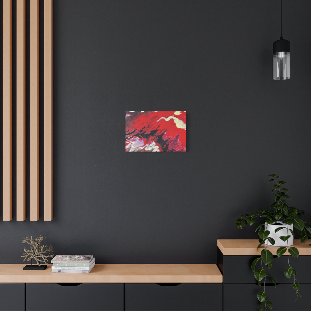 Power Abstract Red Fluid Art Canvas Print (Matte Stretched 1.25")