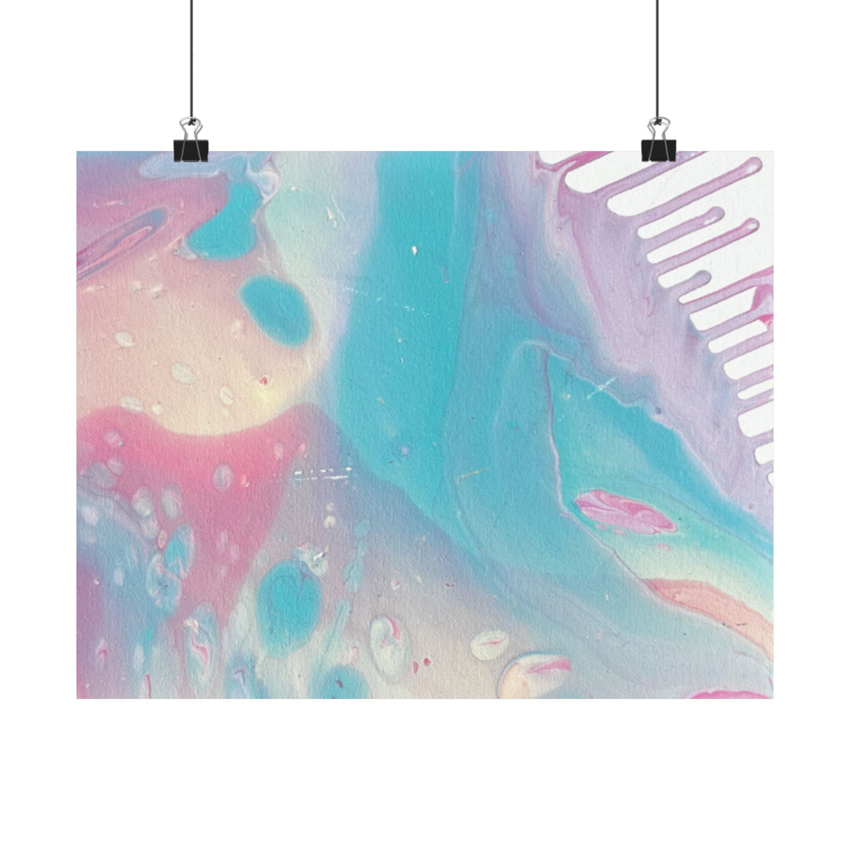 Abstract Pastel Ocean Matte Horizontal Poster Animal Calming Nursery & Bedroom Wall Art