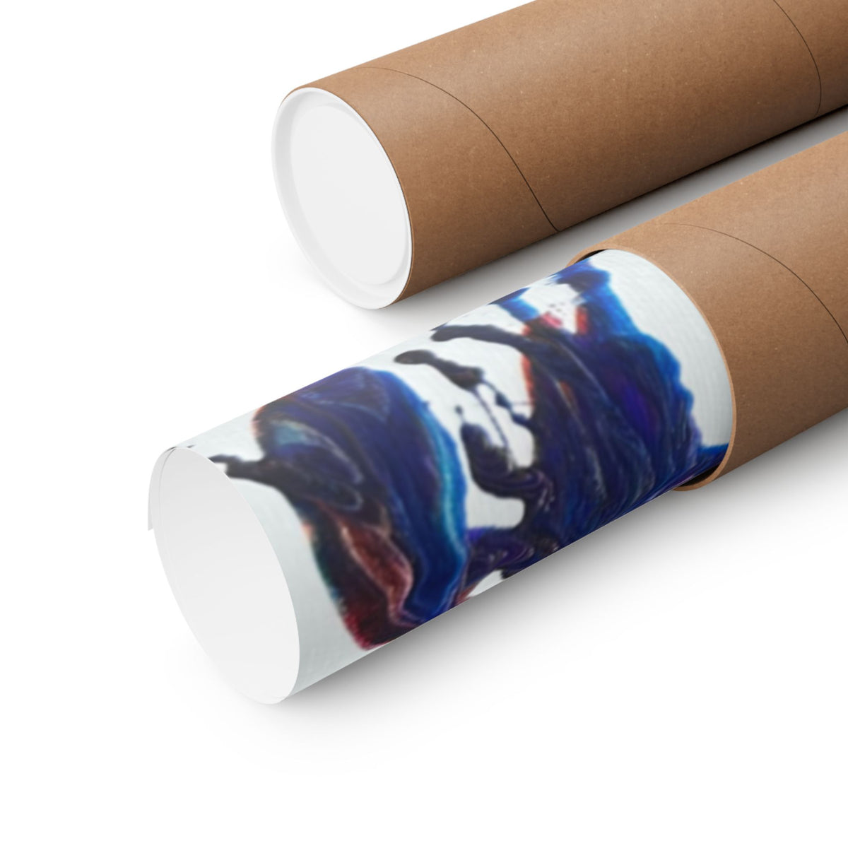 Abstract Red & Blue Matte Poster Universe Horizontal Modern Art Print