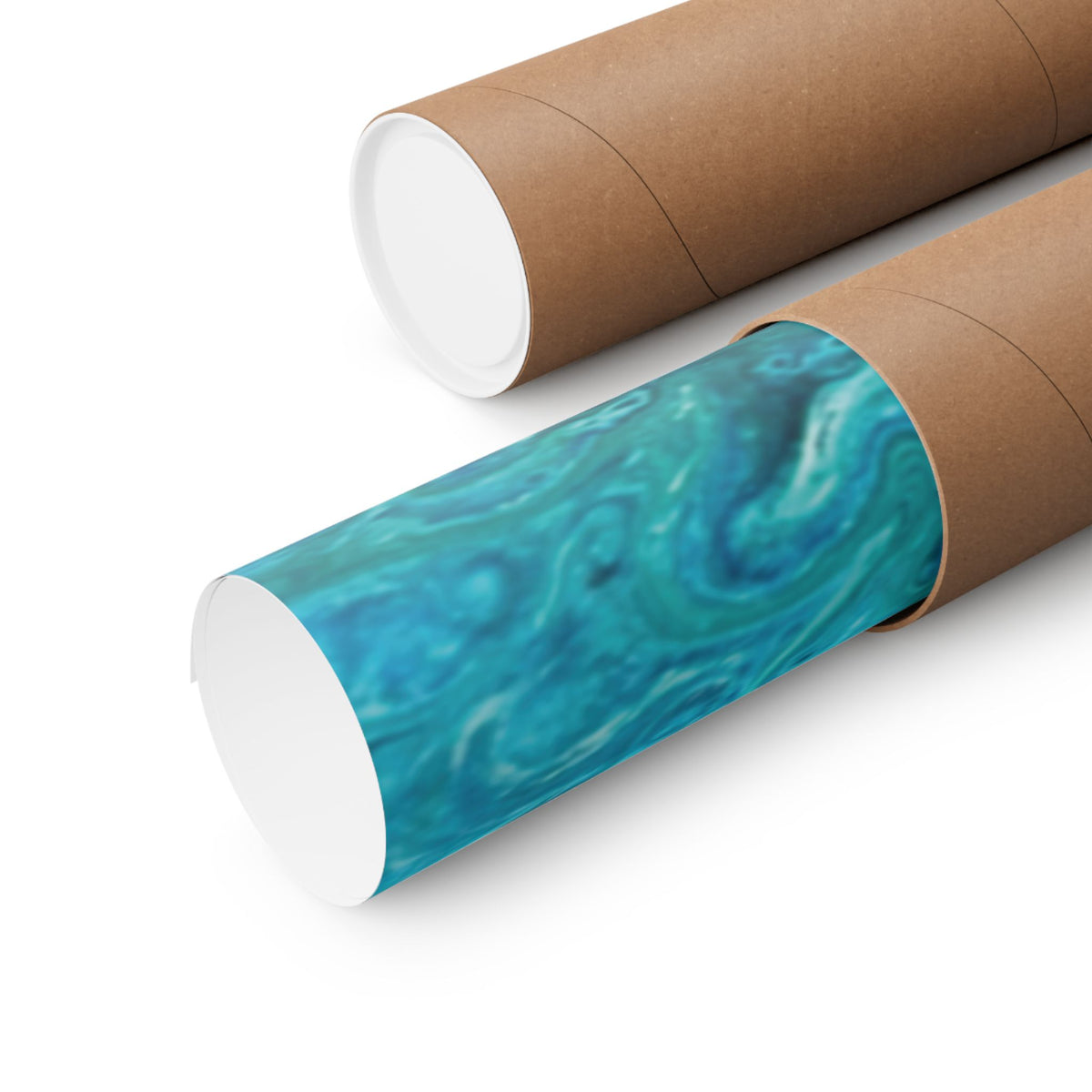 Ocean Abyss Matte Poster Abstract Teal Blue Wall Art
