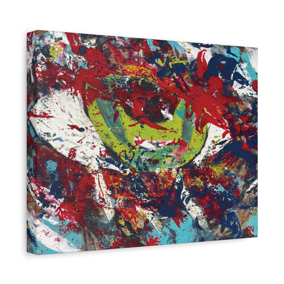 Abstract Burst Matte Canvas Print Eye Colorful Modern Wall Art, Stretched 1.25"