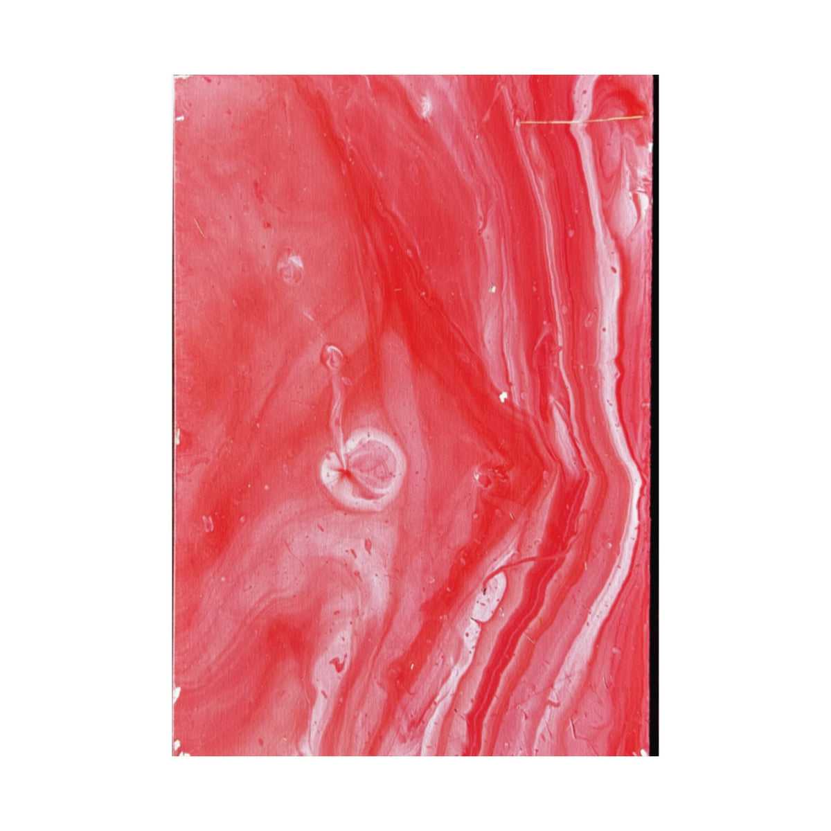 Red Marble Mars Matte Vertical Poster Abstract Red & Cream Wall Art