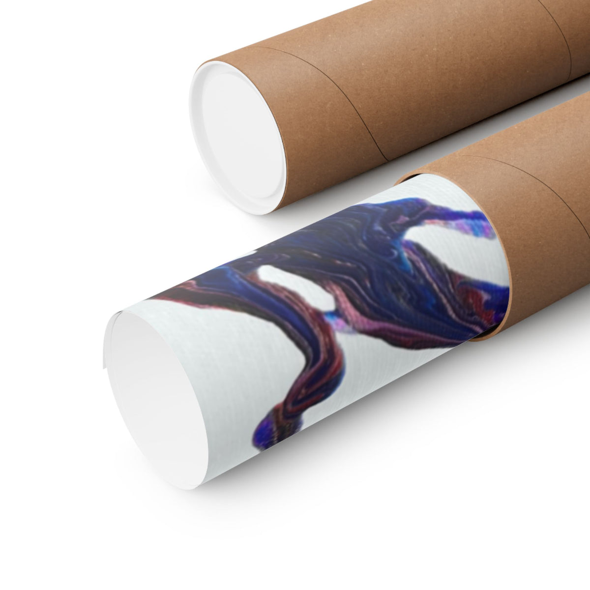 Abstract Red & Blue Matte Poster Universe Horizontal Modern Art Print