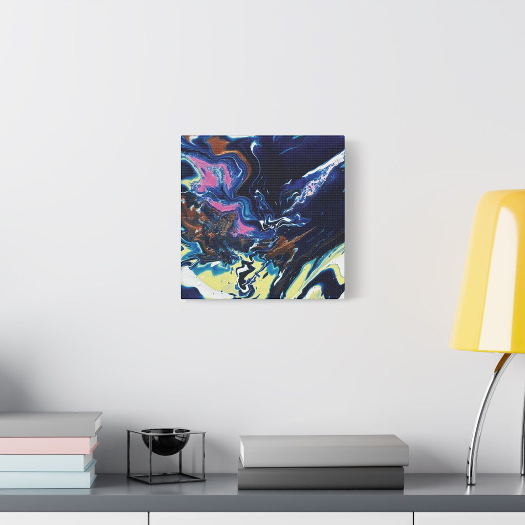 Change Abstract Blue Fluid Art Matte Canvas Print (Stretched Wall Art)