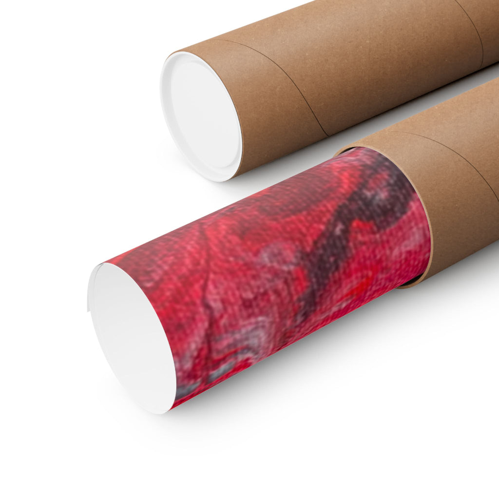 Power Abstract Red Fluid Art Matte Poster (Horizontal)