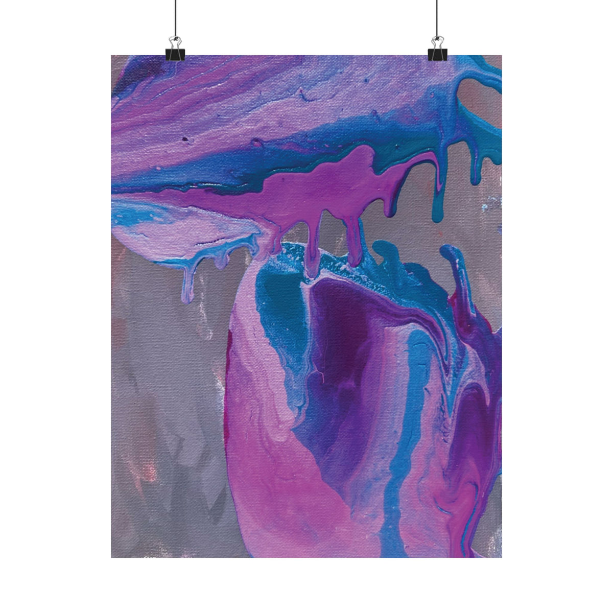 Wave Abstract Purple Fluid Art Matte Poster