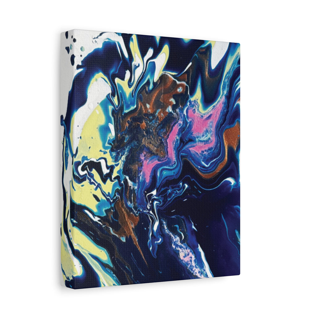 Change Abstract Blue Fluid Art Matte Canvas Print (Stretched Wall Art)