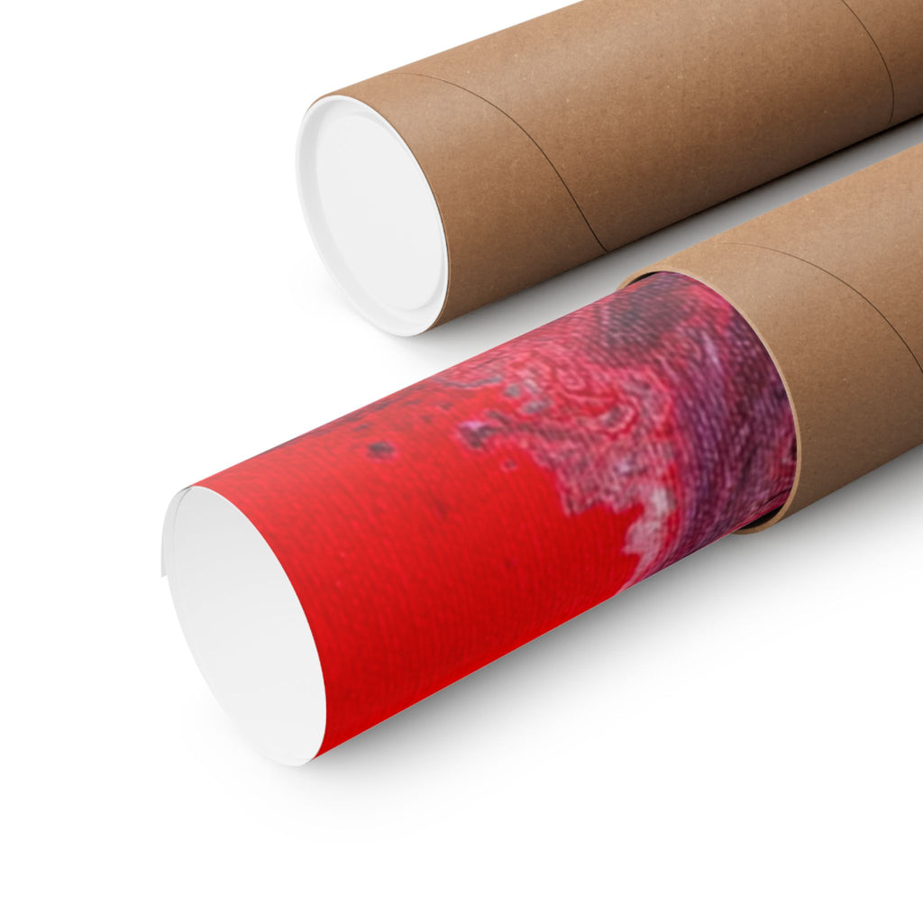 Power Abstract Red Fluid Art Matte Poster (Horizontal)