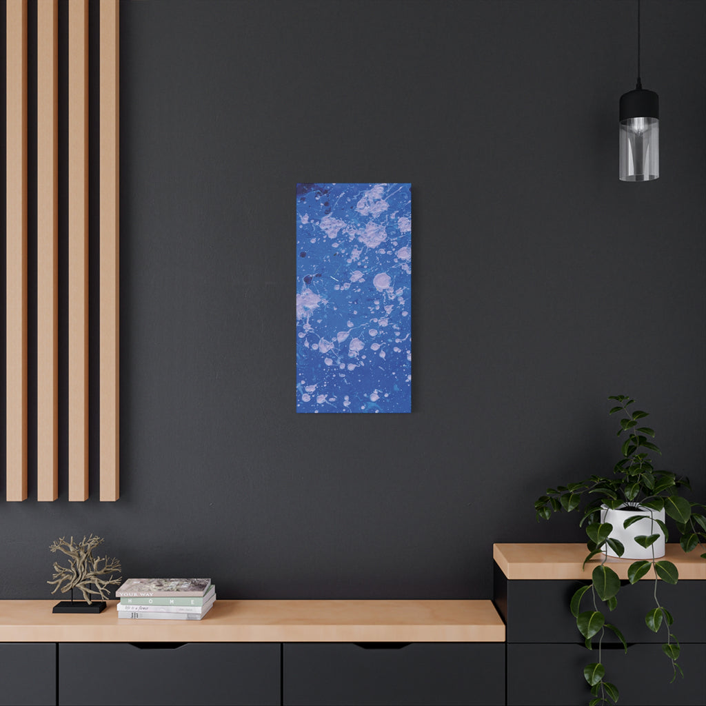 Blue Abstract Splatter Canvas Print  Dots (Matte Stretched 1.25")