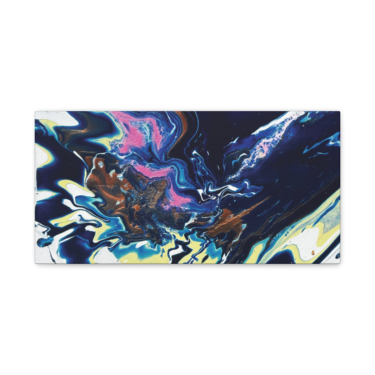 Change Abstract Blue Fluid Art Matte Canvas Print (Stretched Wall Art)
