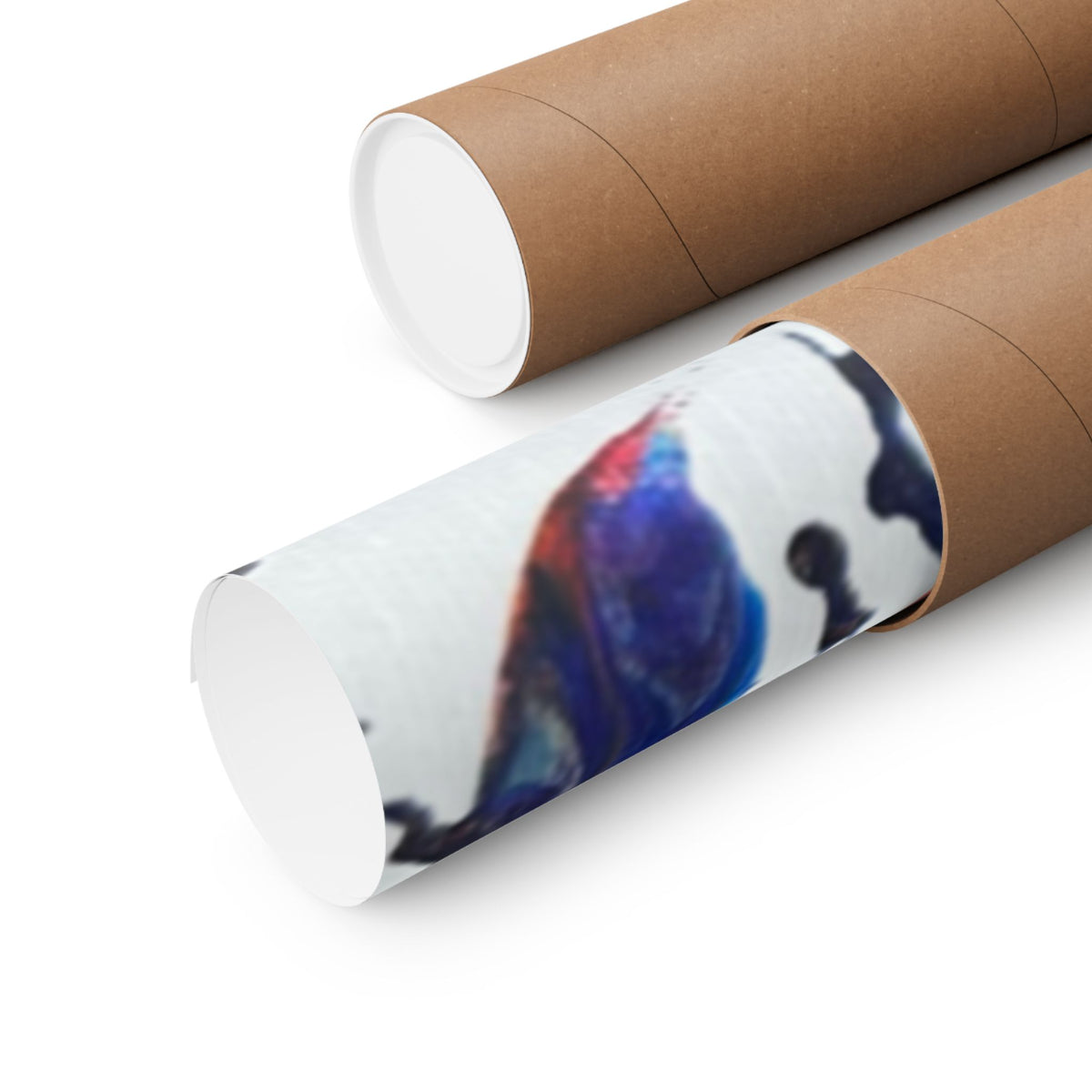 Abstract Red & Blue Matte Poster Universe Horizontal Modern Art Print