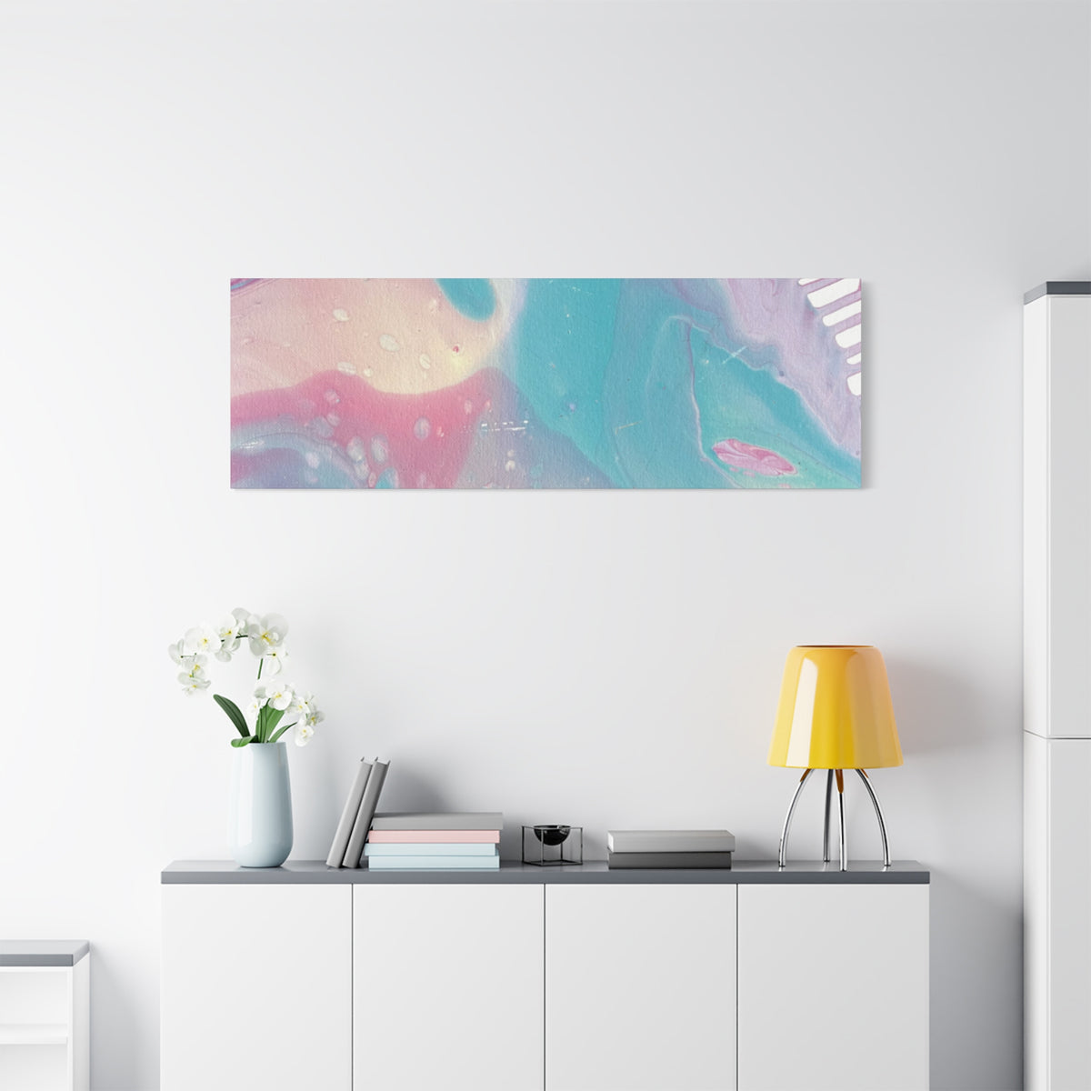 Pastel Fluid Animal Canvas Print Abstract Acrylic Pour Wall Art