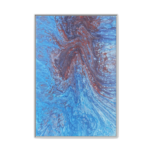 Abstract Blue Fluid Art Matte Canvas