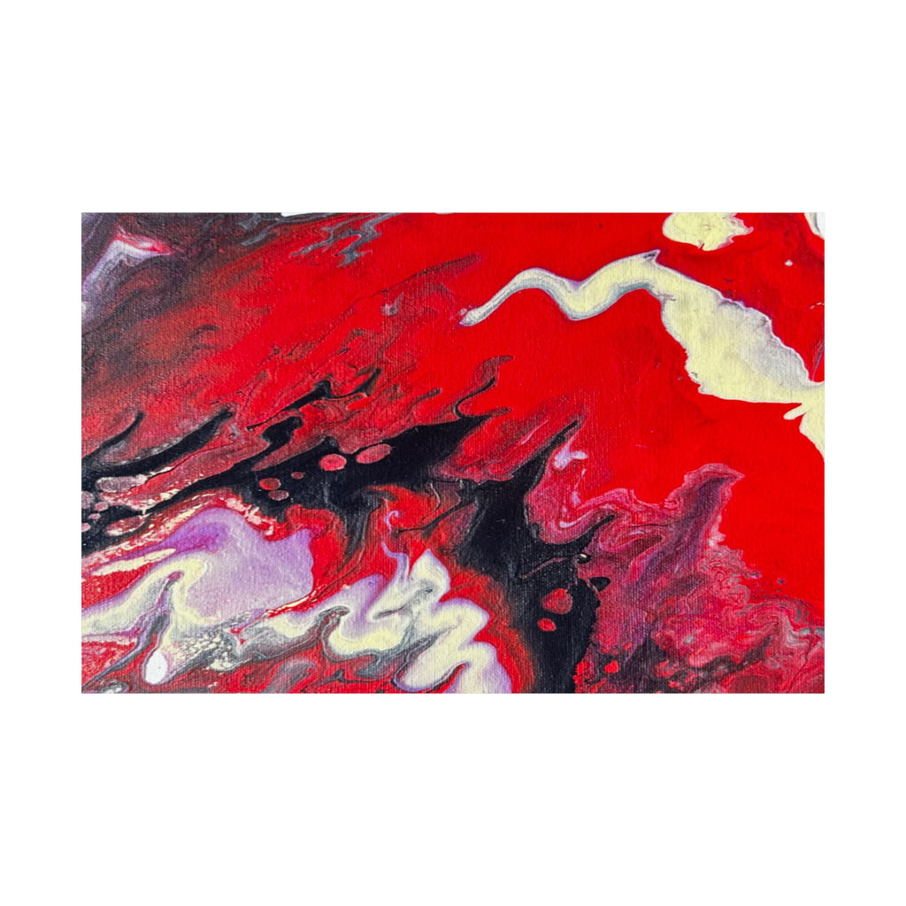 Power Abstract Red Fluid Art Matte Poster (Horizontal)
