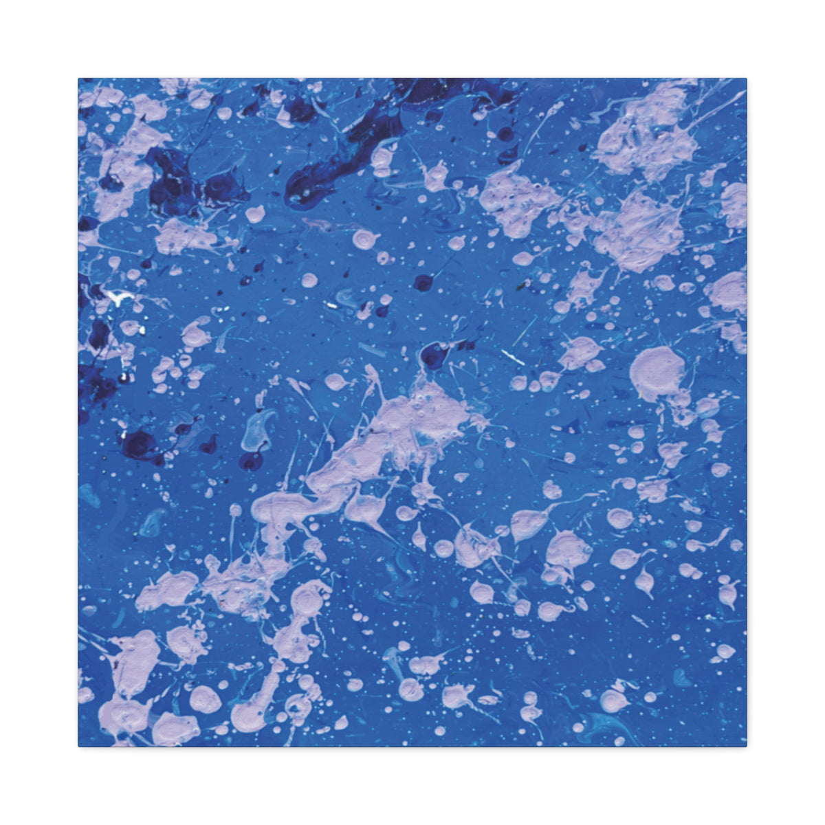 Blue Abstract Splatter Canvas Print  Dots (Matte Stretched 1.25")