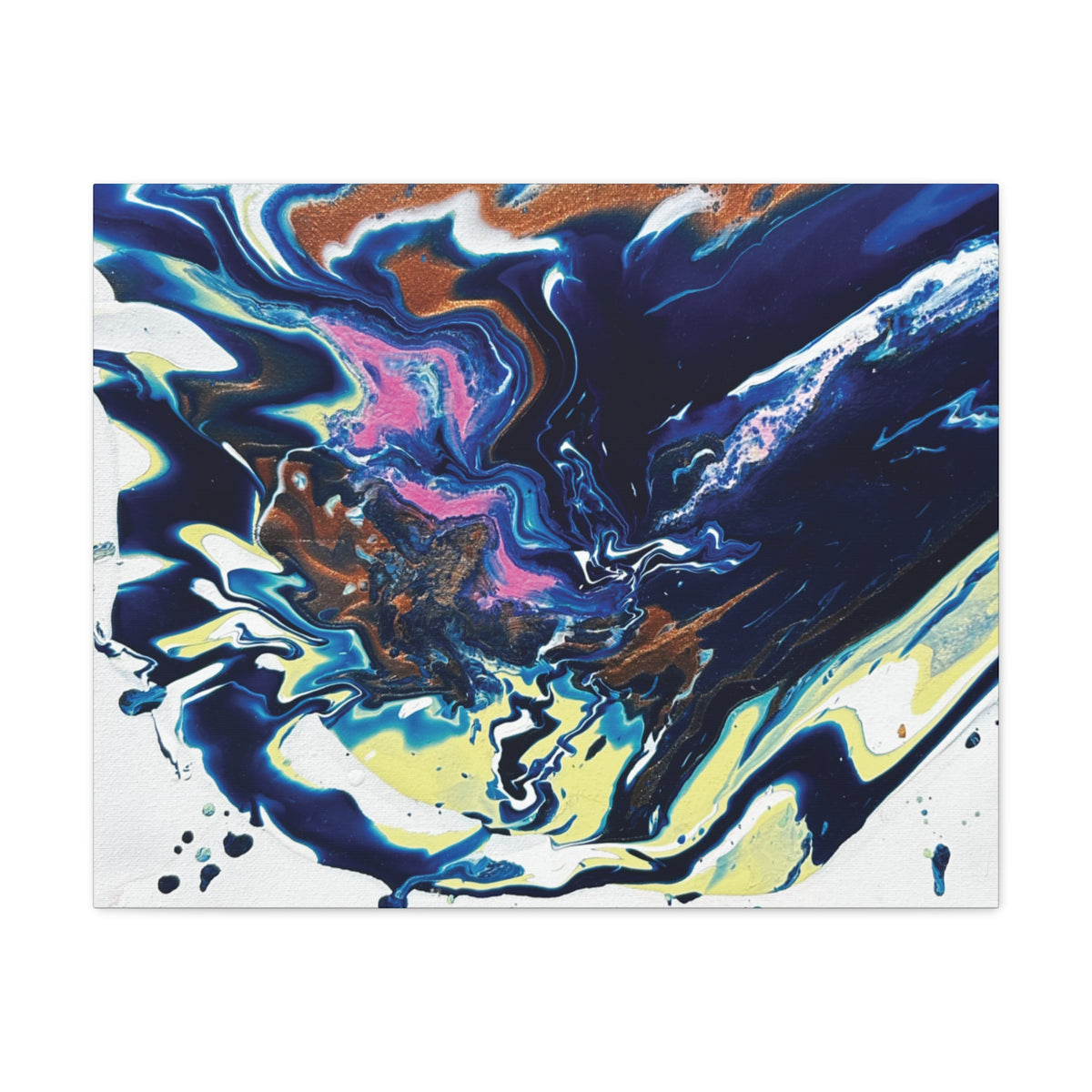 Change Abstract Blue Fluid Art Matte Canvas Print (Stretched Wall Art)