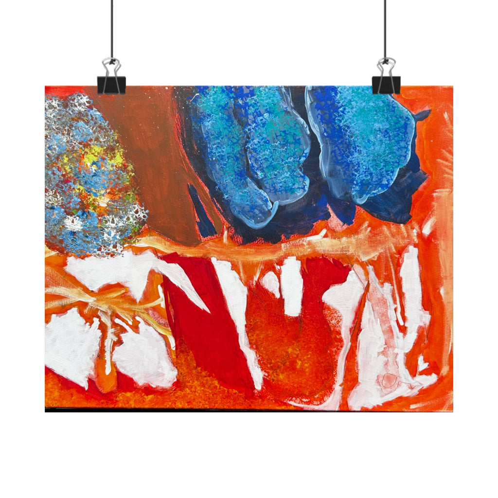 Abstract Color Splash Matte Poster Vibrant Horizontal Modern Wall Art
