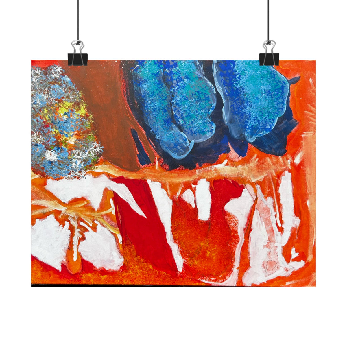 Abstract Color Splash Matte Poster Vibrant Horizontal Modern Wall Art