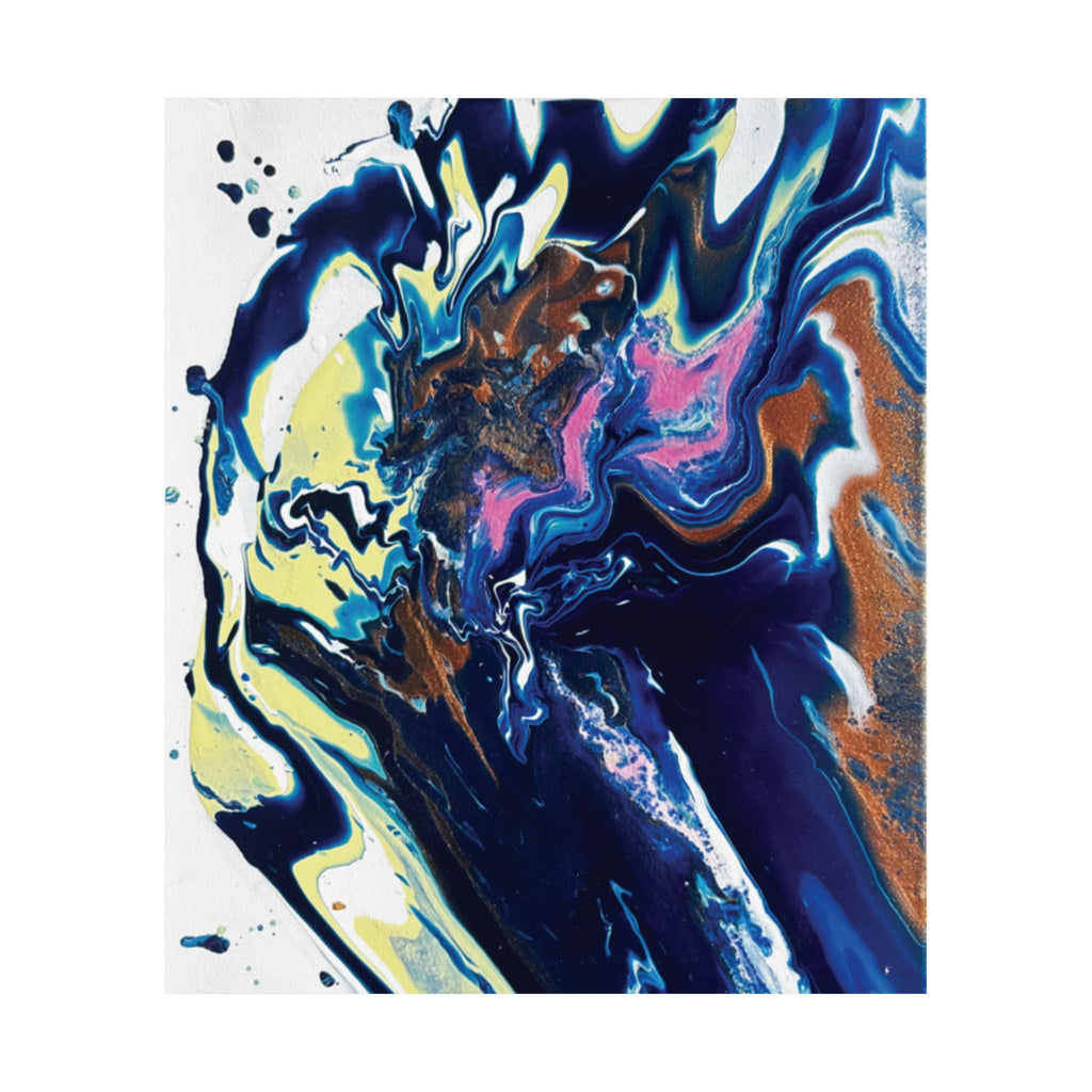 Change Abstract Blue Swirl Matte Poster (Vertical Fluid Art Wall Print)
