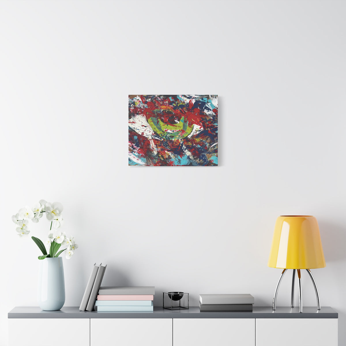 Abstract Burst Matte Canvas Print Eye Colorful Modern Wall Art, Stretched 1.25"