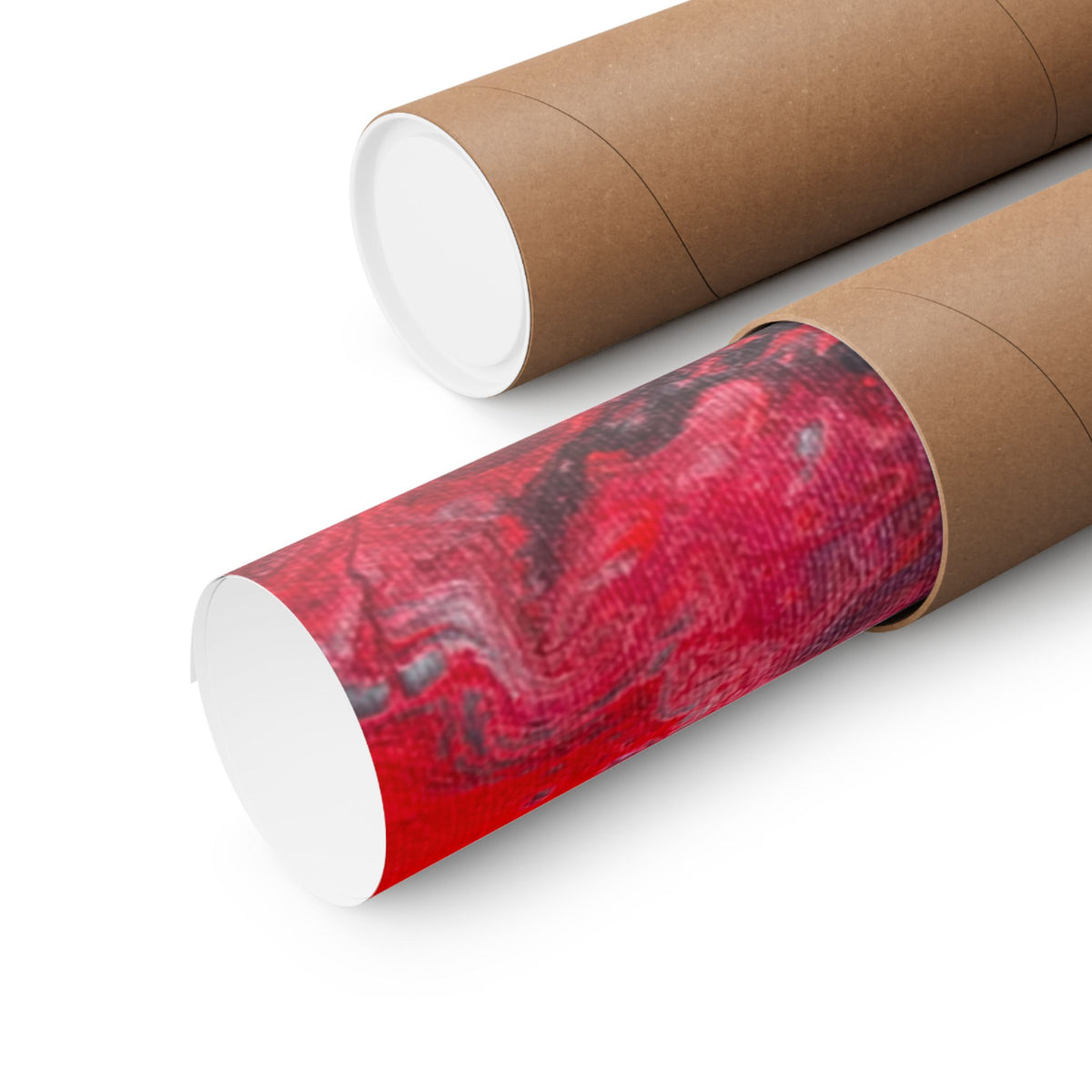 Power Abstract Red Fluid Art Matte Poster (Horizontal)