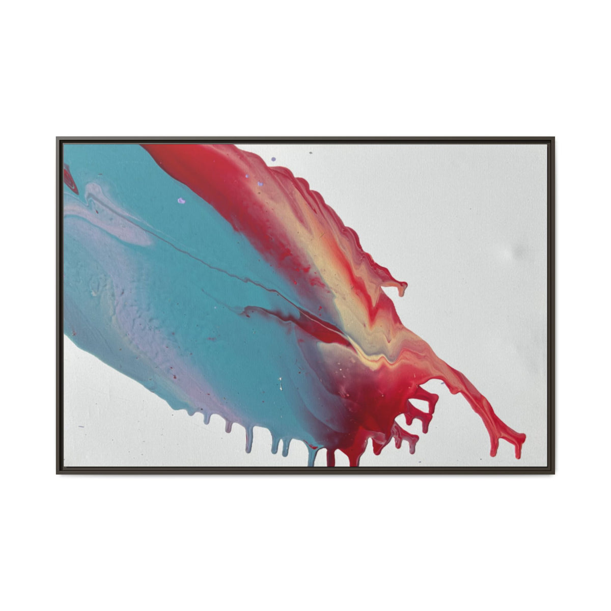 Ceiling Abstract Drip Matte Canvas Framed Print  Multicolor Fluid Art