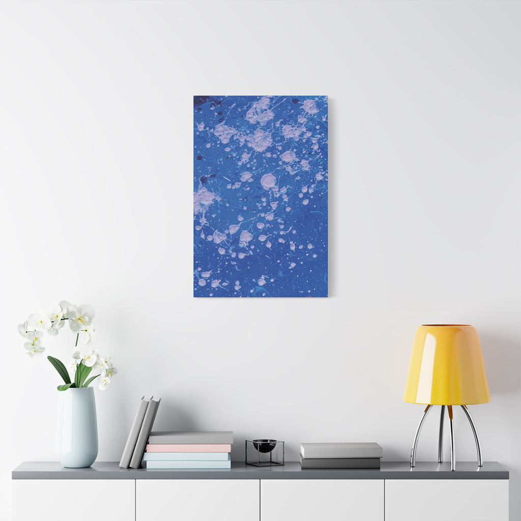 Blue Abstract Splatter Canvas Print  Dots (Matte Stretched 1.25")
