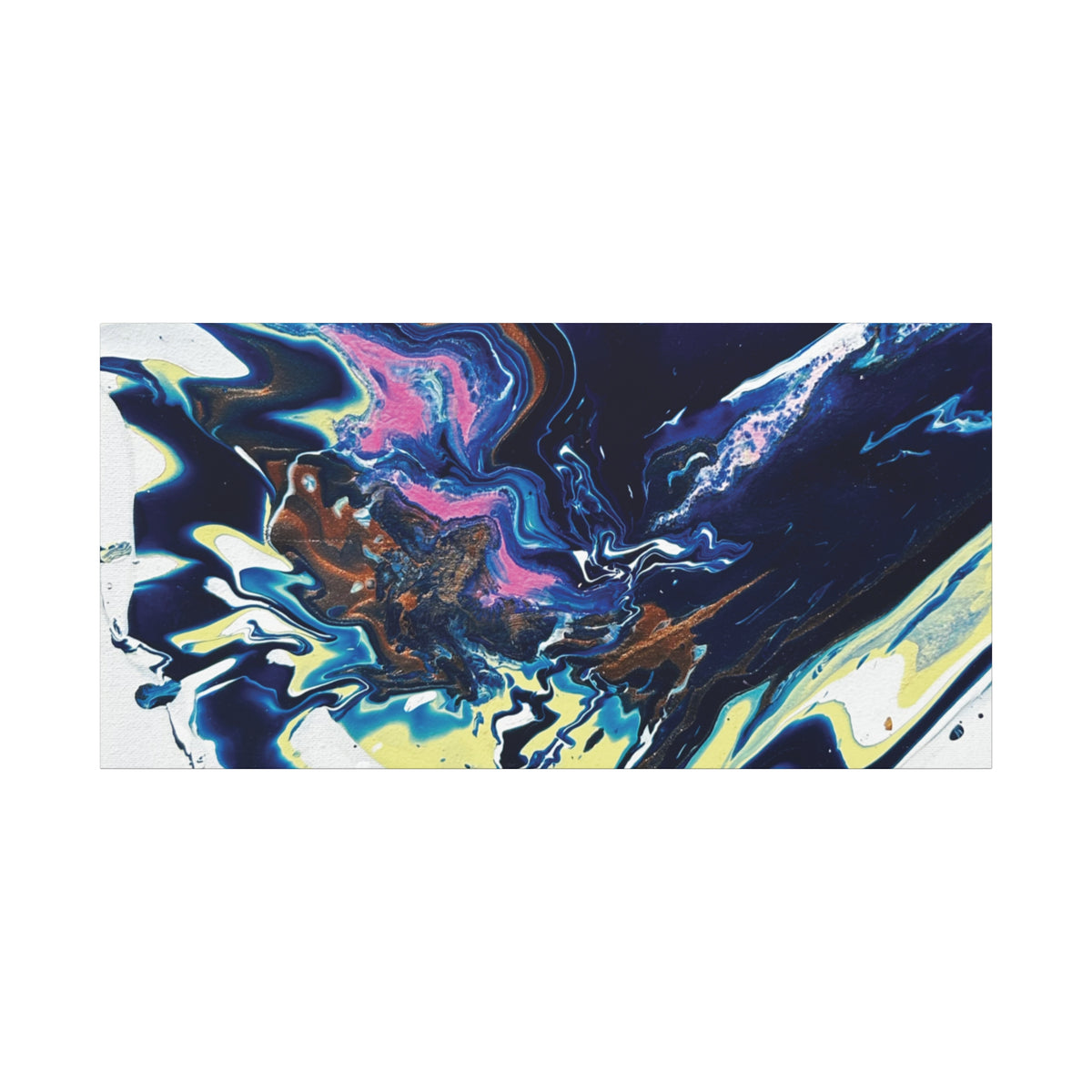 Change Abstract Blue Fluid Art Matte Canvas Print (Stretched Wall Art)