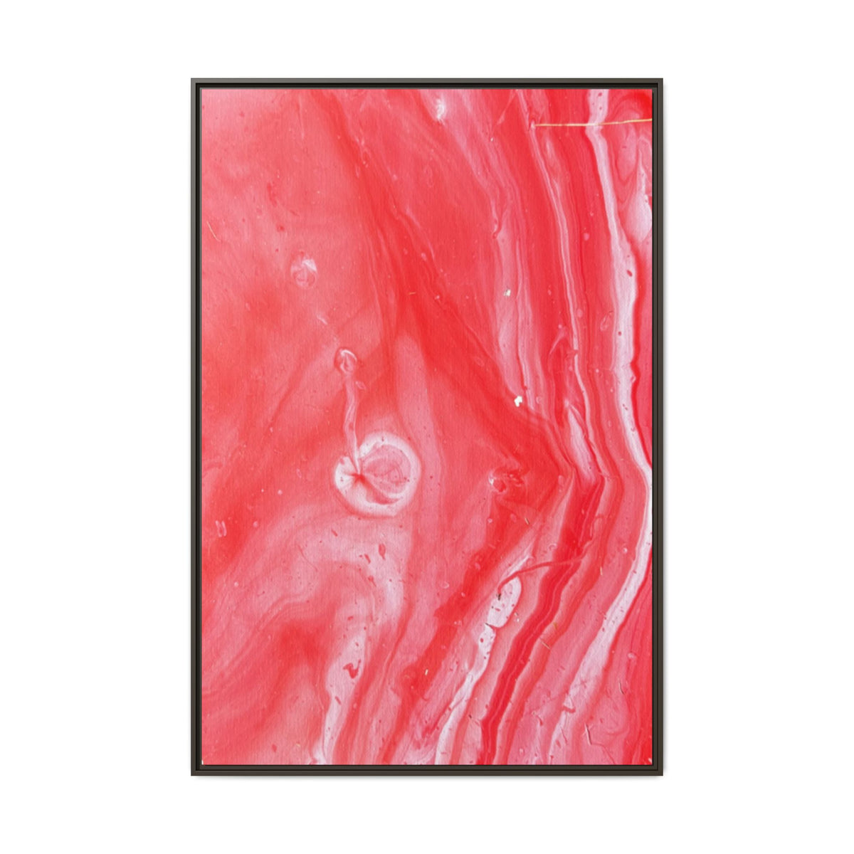 Mars Abstract Red Marble Matte Canvas Print (Framed)