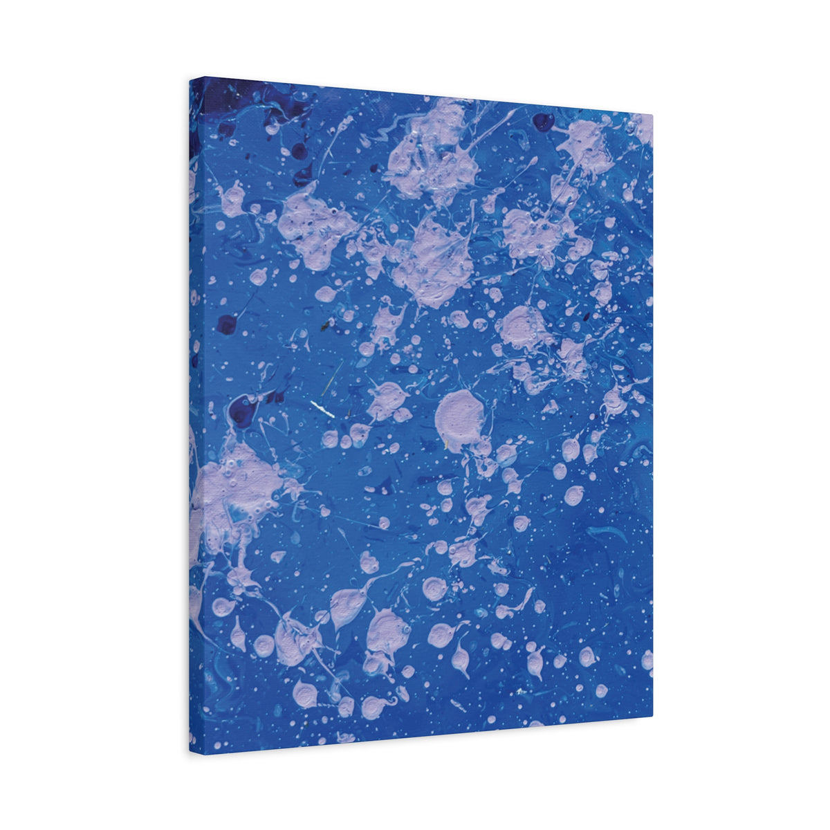 Blue Abstract Splatter Canvas Print  Dots (Matte Stretched 1.25")