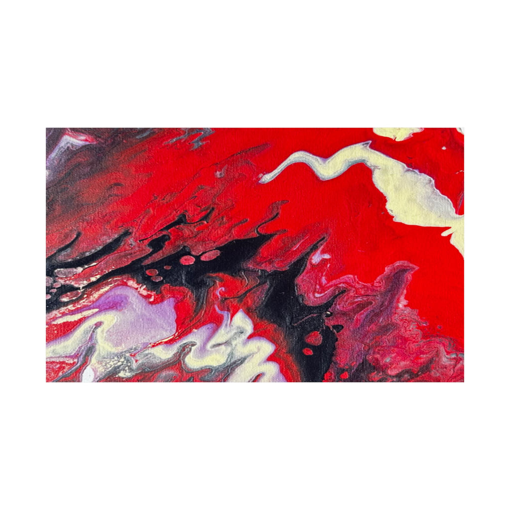 Power Abstract Red Fluid Art Matte Poster (Horizontal)