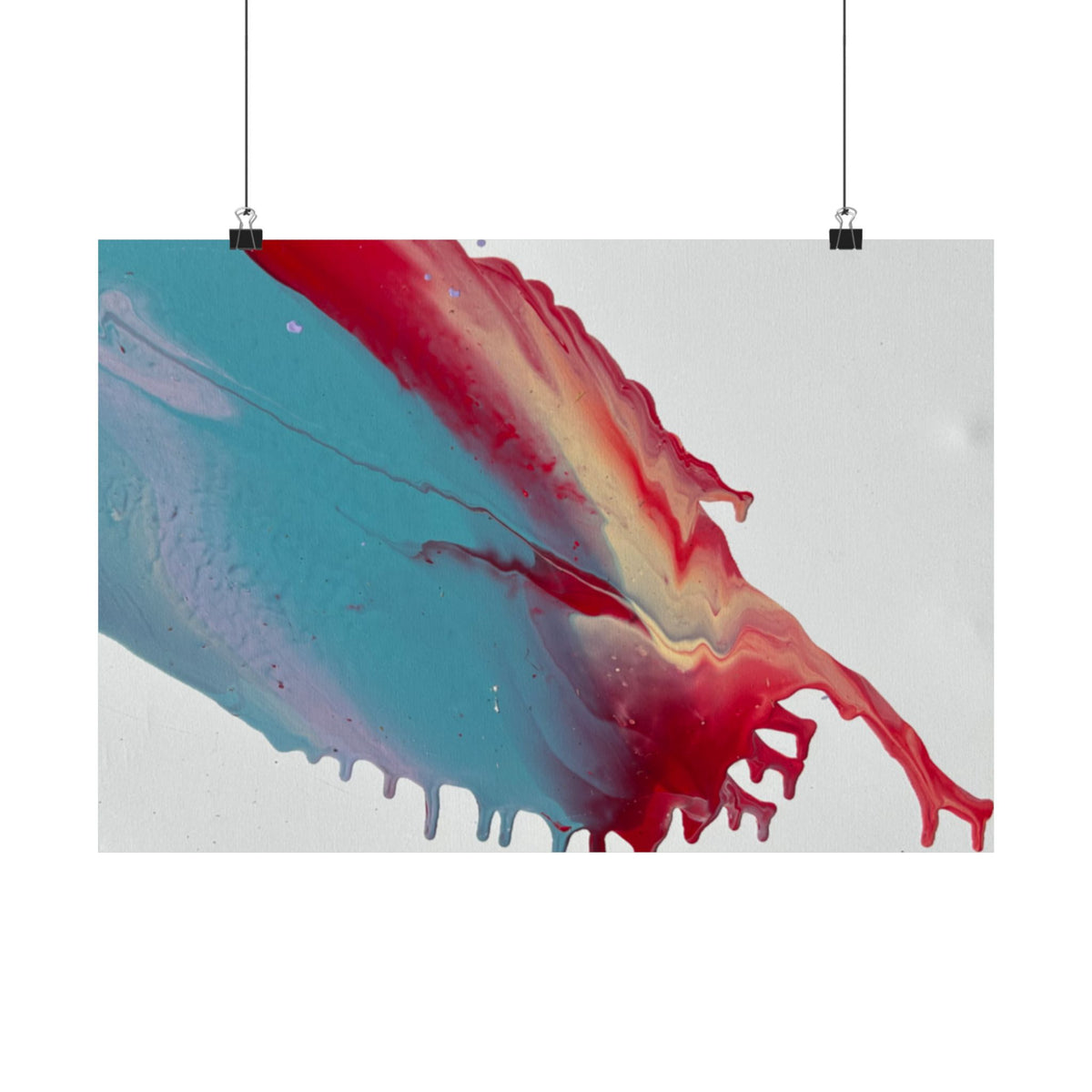 Abstract Paint Splash Matte Horizontal Poster Ceiling Colorful Fluid Art Wall Print