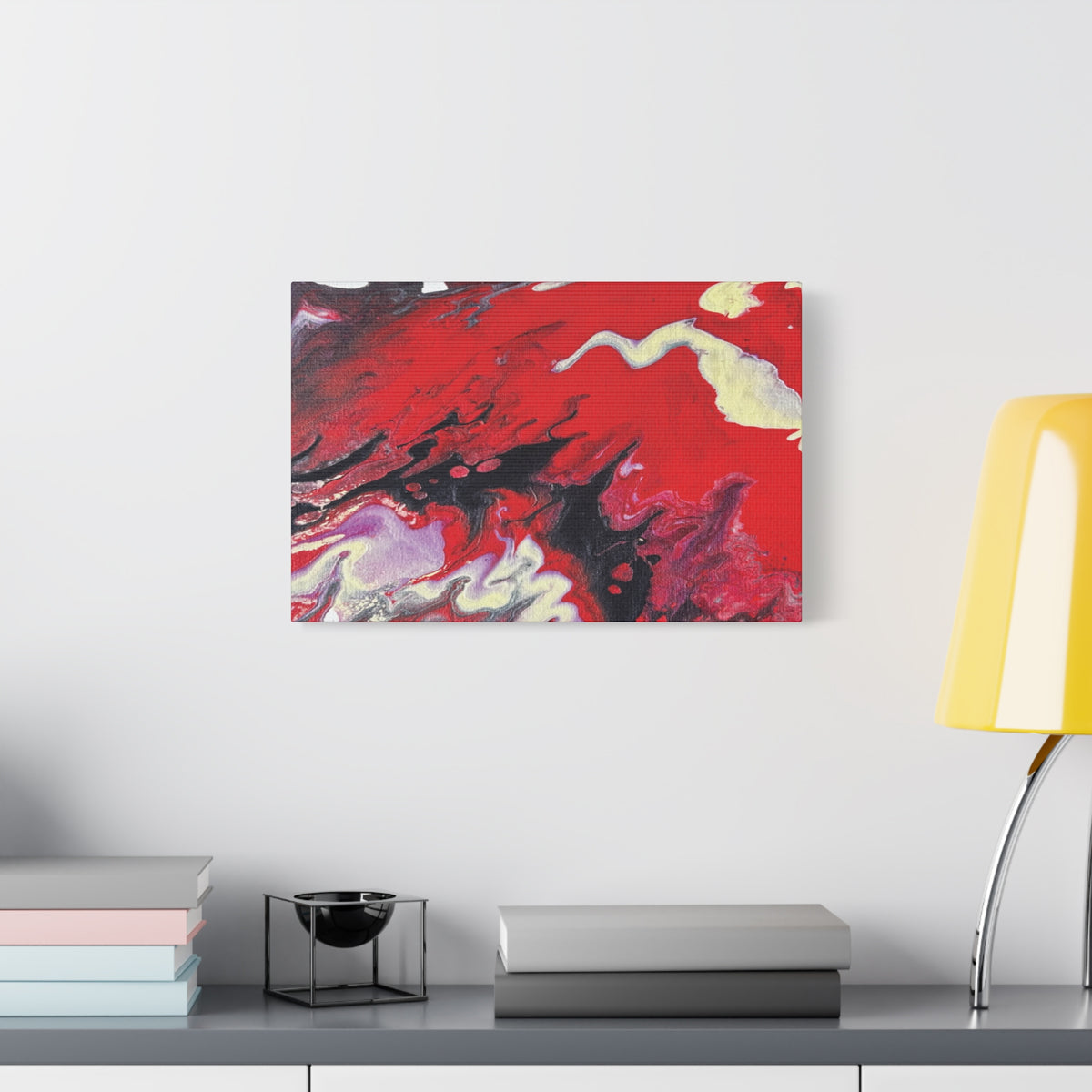 Power Abstract Red Fluid Art Canvas Print (Matte Stretched 1.25")