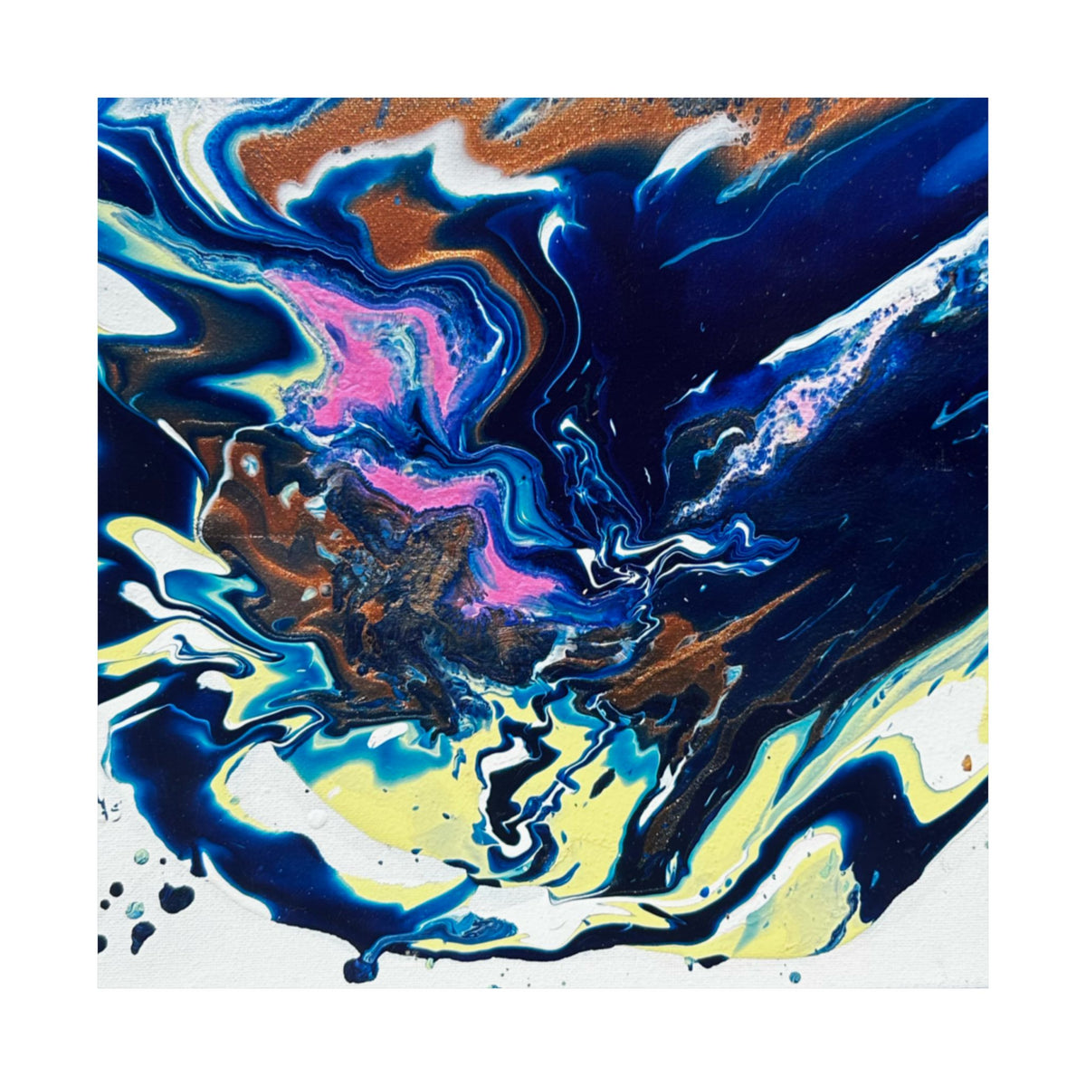Abstract Blue Marble Matte Poster Change Horizontal Fluid Art Print