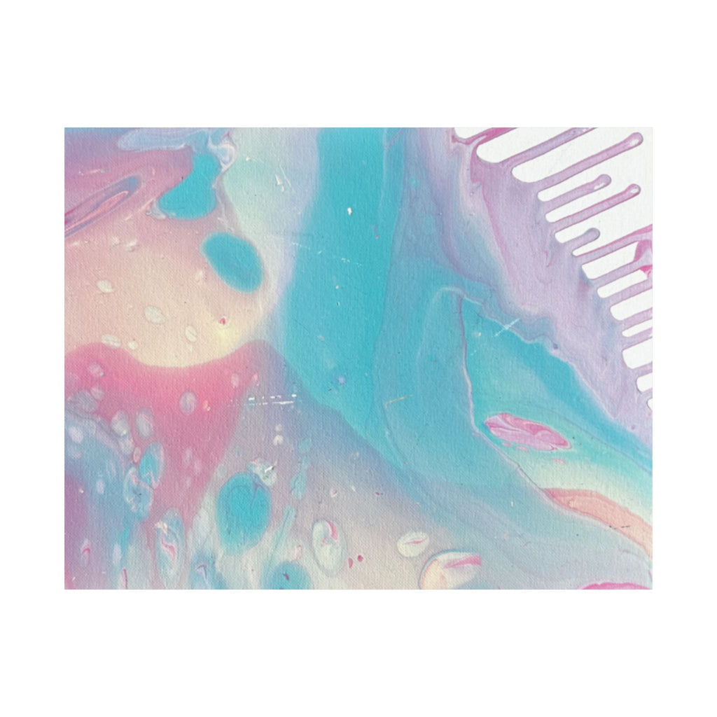 Abstract Pastel Ocean Matte Horizontal Poster Animal Calming Nursery & Bedroom Wall Art