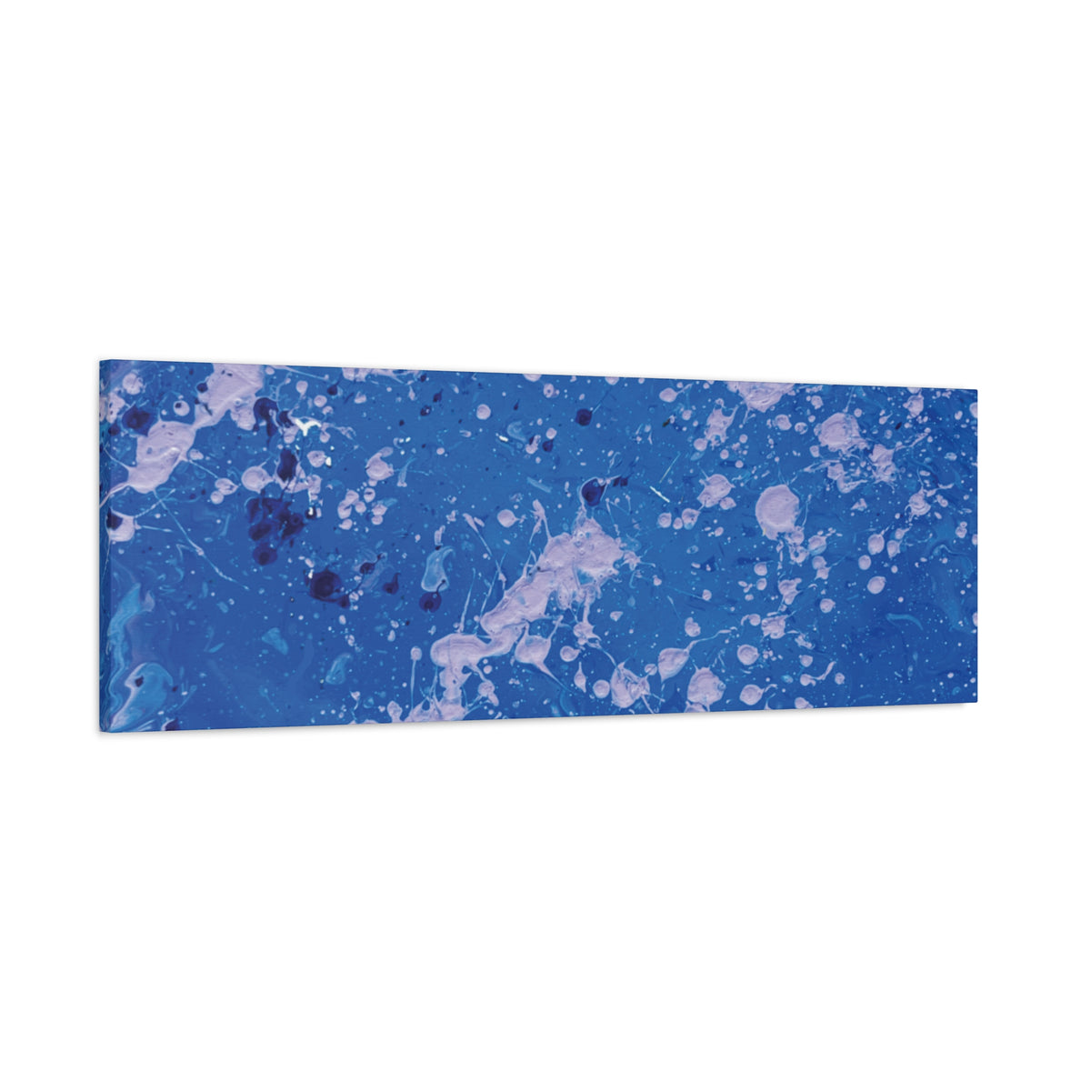 Blue Abstract Splatter Canvas Print  Dots (Matte Stretched 1.25")