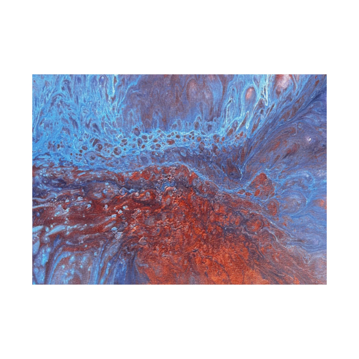 WAVE Abstract Oceanic Pour Art Matte Horizontal Poster