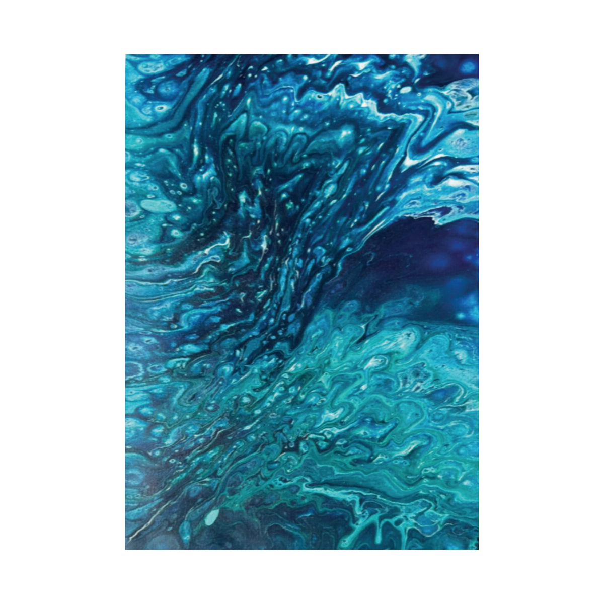 Ocean Abyss Matte Poster Abstract Teal Blue Wall Art