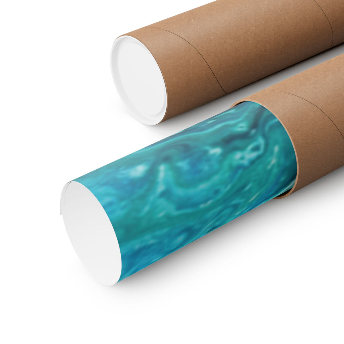 Ocean Abyss Matte Poster Abstract Teal Blue Wall Art
