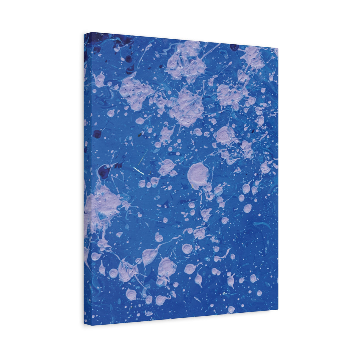 Blue Abstract Splatter Canvas Print  Dots (Matte Stretched 1.25")