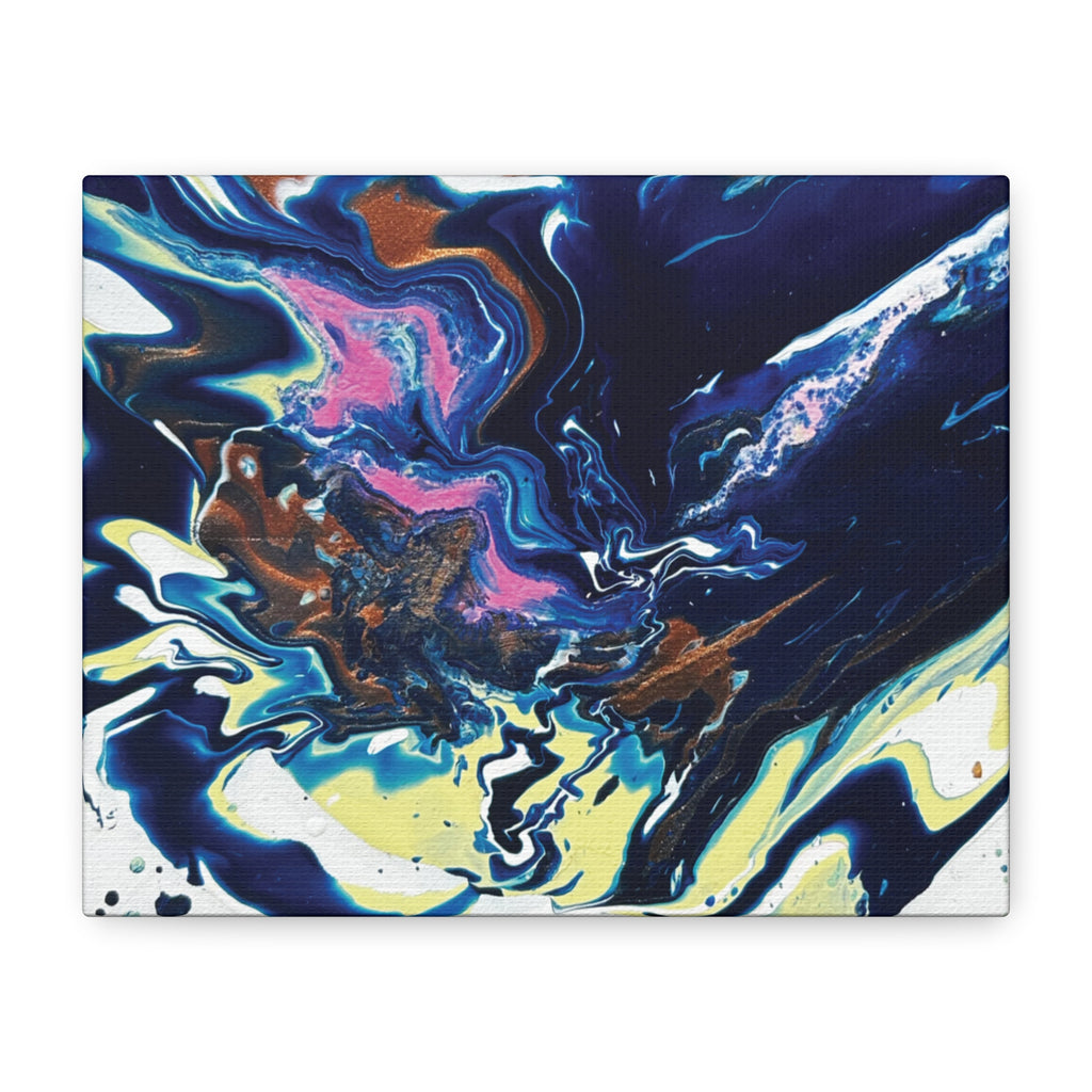 Change Abstract Blue Fluid Art Matte Canvas Print (Stretched Wall Art)