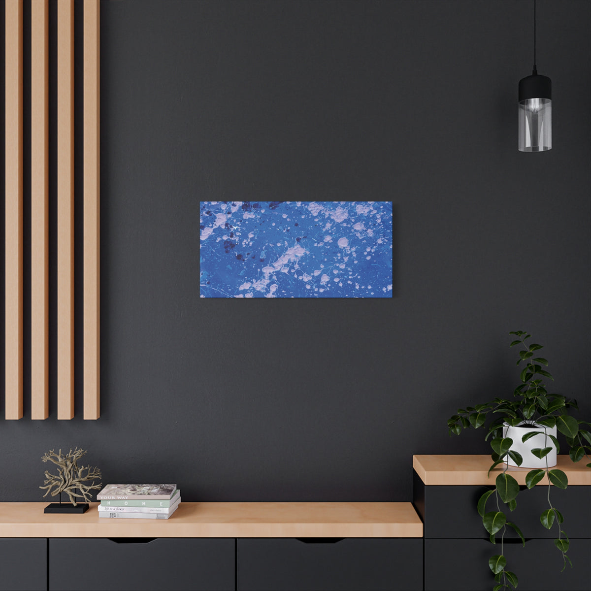 Blue Abstract Splatter Canvas Print  Dots (Matte Stretched 1.25")