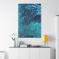 Ocean Blue Abstract Matte Canvas Print Stretched 1.25"